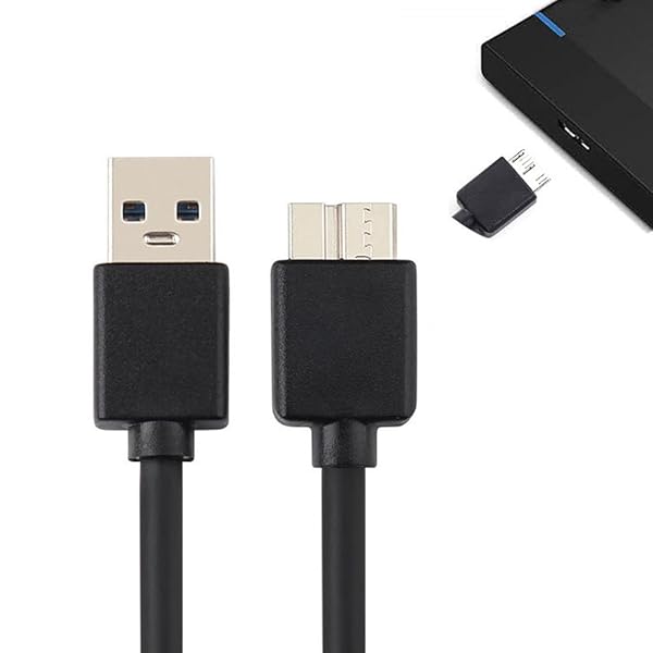 USB-Aオス to microBオス ハードディスクケーブル usb microb ケーブル USB3.0ケーブル microBケーブル 高速データ転送 外付けHDD/SSD/ハードドライブ/HDカメラなど対応 ブラック(50cm)