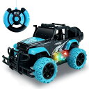 ラジコンカー 車おもちゃ 2.4GHz 1/20スケール オフロードカー スタントカー サイドライト付き 子供 おもちゃ 初心者向け リモートコントロール 大きなタイヤ RCカー ジープ 車 男の子 小学生 贈り物 (レイクブルー)