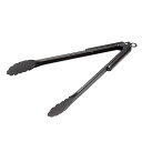 アウトドア BBQ ウッドグリップ トング 35cm ストッパー付き ブラックチタンコート ステンレス製 UG-3331