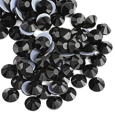 （ビーズランド） ホットフィックスラインストーン、2880ピース フラットバック クリスタル ラインストーン クラフト 衣服 DIY装飾用、ブラック、SS10、2.7〜2.9mm