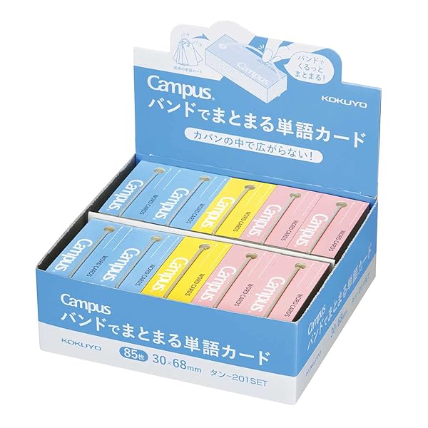 キャンパス バンドでまとまる 単語カード 中 3色 20冊セット タン-201SET