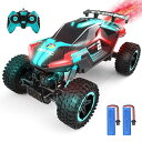 ラジコンカー こども向け オフロード 4WD 四輪駆動 操作時間70分 バッテリー2個 RCカー 1/16スケール 五つライトモード 水スプレー 2.4GHz おもちゃ クリスマス プレゼント 子供 男の子 小学生 中学生 贈り物 国内承認済み 日本