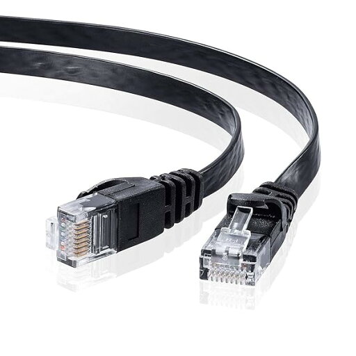 CAT6フラットLANケーブル (15m) 1Gbps/250MHz RJ45 ツメ折れ防止 ブラック LA-FL6-15BK CAT6フラットLANケーブル (15m) 1Gbps/250MHz RJ45 ツメ折れ防止 ブラック LA-FL6-15BK