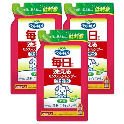 ライオン 毎日でも洗えるリンスインシャンプー 犬用 つめかえ用 400mLx3個パック まとめ買い LIONPET