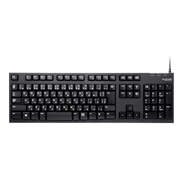 キーボード 有線 メンブレン 1000万回高耐久 ブラック TK-FCM062BK