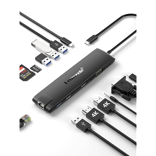 ドッキングステーション MST USB C ハブ 13-IN-1 USB3.0 ハブ 2 HDMI 4K@30Hz HDMI出力 VGA 3.5mmサウンドポート Type-Cアダプター 2*USB 3.0ポート 2.0USB A 2 3.1USB