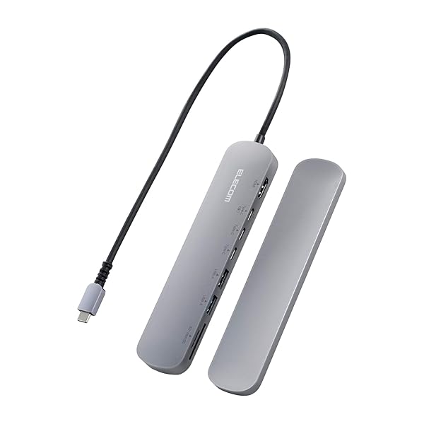 USB Type-C ハブ ドッキングステーション 8-in-1 固定用スタンド付 PD対応 100W USB3.1 Gen1×2ポート HDMI×1ポート USB-C×3 SD+microSDスロット シルバー DST-C23SV/EC