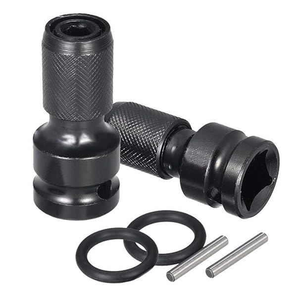 ソケットアダプター インパクトドライバーアダプター 1/2’’四角-1/4’’六角軸ソケットアダプター 差込角..