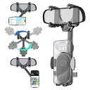 バックミラー スマホホルダー 車載携帯電話ホルダー バックミラーアクセサリー 360°回転可能 多機能 360°伸縮式 車載スマホホルダー 万能ホルダー付き 様式1(2)