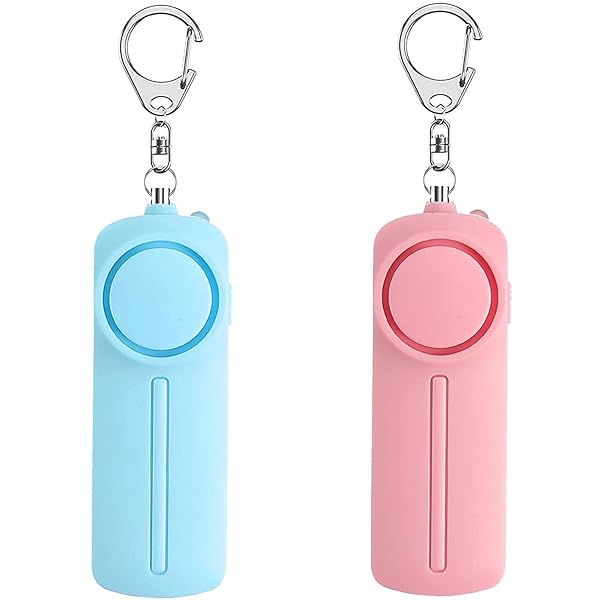 防犯ブザー【2個入り ピンク+ブルー 】防犯アラーム 130dB 大音量 LEDライト付き 防水 防犯ベル 小学生 男の子 女の子 子供 女性 シンプル 防犯 ブザー/ 防犯グッズ ランドセルに付ける
