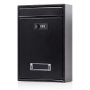 (ジェスマット) メールボックス ポスト 郵便受け 壁掛け ダイヤル式 暗証番号 金属製 Mail-06 (ブラック)