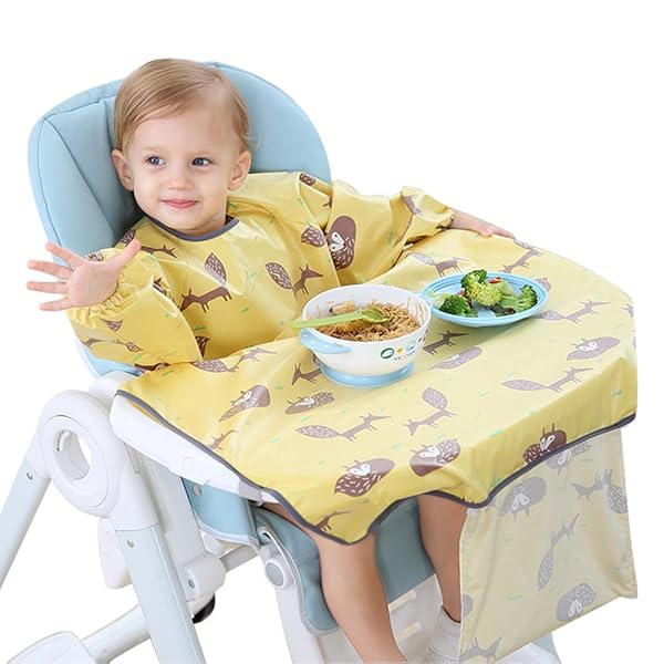 食事用エプロン 子供 長袖エプロン お食事エプロン長袖 ベビーエプロン 食事用スモック防水エプロン 離乳食エプロン 保育園用