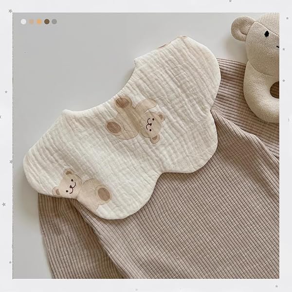 ベビー スタイ よだれかけ 女の子 6枚セット 花びらスタイ 6重ガーゼ地 赤ちゃん お食事スタイ 吸水性 通気性 柔らかい 綿 コットン 幼児 新生児 ベビーギフト 出産祝い