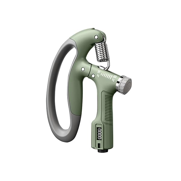 握力増強器 エクササイズ 握力グリッパー カウンター付き 10-100kg 負荷調整可能 ハンドグリッパー ストレス解消 リハビリ器具 テニス 野球 握力強化訓練 握りやすい 滑りづらい 男女兼用 ポリプロピレン (緑)