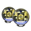 フォグランプ ハロゲン H3 丸形 直径166mm イエロー 12V用 2個セット ハイブリット配光(ドライビング&スポット) ゴールドレンズ オフロード S-...