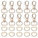 ナスカン 10個 Dカン 20個 手芸 アクセサリーパーツ レザークラフト金具 ショルダーベルト バッグ ハンドメイド パーツ (内径15mm, KCゴールド)