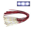 オラマ電飾に 白色 のLEDフレキシブルストリップライト 50mm テープLED 10本入り 配線付き 12V