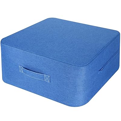 トランポリン 室内 大人用 静音 エクササイズ 家庭用 省スペース 外カバー取り外し 洗濯可能 (40x40x15cm, ブルー)