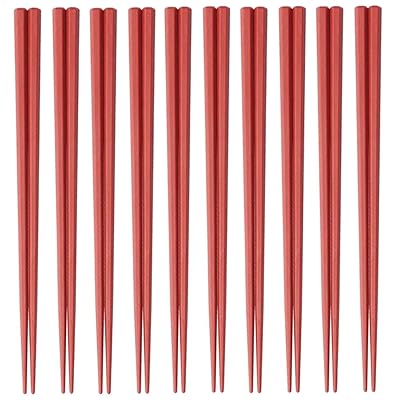 六角 箸 23cm 朱 10膳セット 業務用 リユース SPS 日本製