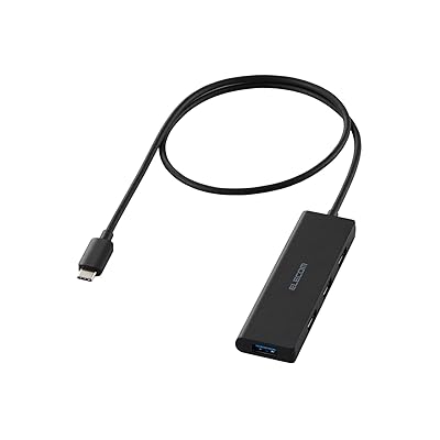 USBハブ USB-C接続 USB3.2(Gen1) 5Gbps 4ポート バスパワー 60cm ケーブル 小型・軽量設計 ブラック U3HC-H043BK/E