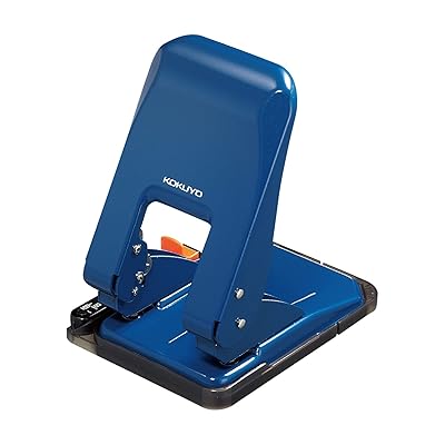 穴あけパンチ 2穴 ラクアケ 用紙サイズガイド付 52枚 青 PN-G52B