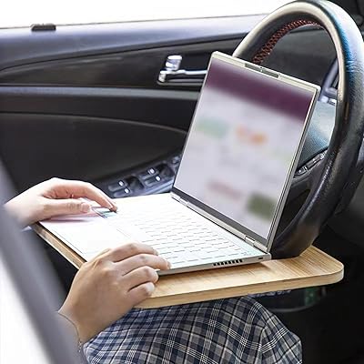 竹製 車ハンドル テーブル 運転席 ナチュラル 耐久性 耐水性 仕事 食事 タブレット 車内 PC パソコン スタンド (竹 製 (43cm*30cm*1.5c...