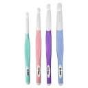 かぎ針編みフックセット 人間工学に基づいた 編み針セット 8mm、10mm、12mm、15mm、 4個セット TPRグリップとABSフックヘッド かぎ針編み キ...
