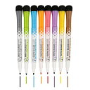 ホワイトボード マーカー マグネット付き 蛍光 マーカーペン 水性 お絵描き 丸芯 2mm 消しゴム付き LED看板等に書ける 家庭 学校用 (8)