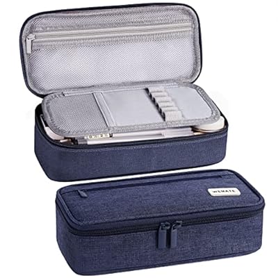 ペンケース 大容量 筆箱横開き 2層 シンプル 多機能 おしゃれ-ジッパー ペンホルダー付き 強力な分類と..