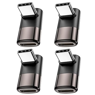 USB C 変換 アダプター 上下 90° L字 USB Cオス-メスアダプタ 40Gbps高速データ転送 8K@60Hz映像出力 100W/5A急速充電Thunderboltエクスパンダは蒸気甲板部品、MacBook Pro、タブレット、携帯電話、