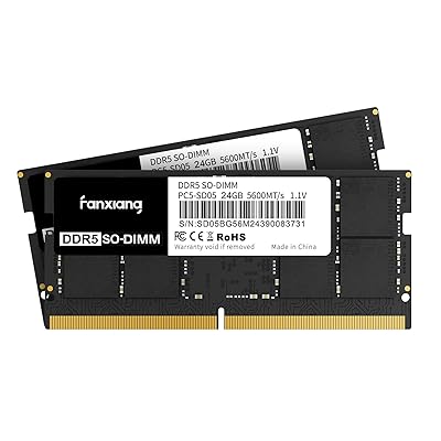 DDR5 48GB(2x24GB)5600MHz RAM ノートPC用メモリ ノートパソコン用メモリ Intel AMD対応 CL46 1.1V SODIMM 262ピン PCパソコンメモリ ノートパソコンメモリモジュール ゲーミングパフォーマンス向