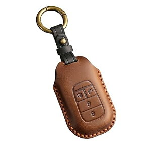 N-BOX カスタム JF5 JF6 キーケース 適合ホンダ 新型ステップワゴン キーカバー NBOX JF5 JF6 シビック ZR-V ヴェゼル 本革 キーホルダー (両側スライドドア 、ブラウン)