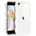iPhone SE 第3世代 用/iPhone SE2 / iPhone8 / iPhone7 ケース クリア TPU+PC 韓国 可愛い ウェーブ ソフト 滑...