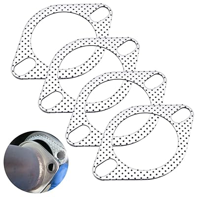 マフラーガスケット 4枚入り 厚さ2mm ターボガスケット フランジガスケット 排気ガスケット 金属リング 強化リング セラミック 高温耐性 エンジン カバー マフラーオートバイ用 ガスケット汎用 (60mm)