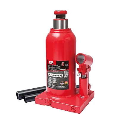 油圧ジャッキ ダルマジャッキ 8t 最低位190mm/最高位360mm ジャッキアップ 車用 ボトルジャッキ スチール製 荷重8トン 軽量 車用 車整備 タイヤ交換 レッド TJ90804D