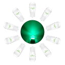 T10 12V LED グリーン ポジションランプ クリアランスランプ ルームランプ 無極性 LED T10 セラミック 放熱 300°超拡散角 10個入