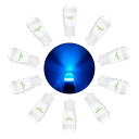 T10 12V LED ブルー ポジションランプ クリアランスランプ ルームランプ 無極性 LED T10 セラミック 放熱 300°超拡散角 10個入(2)
