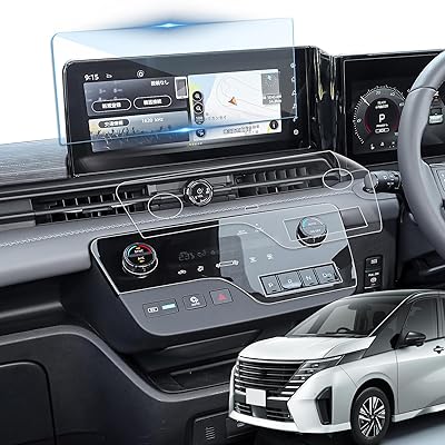 日産 新型 セレナ C28 用 【エアコン+ ナビフィルム セット】 ディスプレイ 用 指紋防止 キズ防止 貼付簡単 自己吸着タイプ 気泡ゼロ 高感度タッチ 汚...
