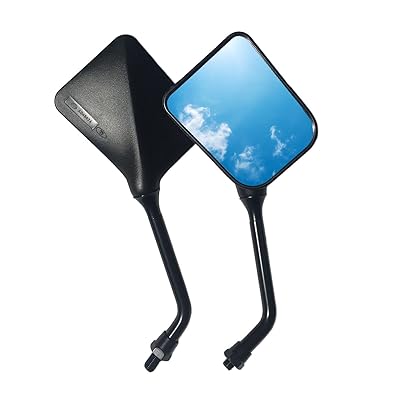 バイク ミラー 10mm 左右 セット スクエア ブラック 黒 旧車 カスタム 汎用 サイド CB FX GS GT RG 10cmx8cmのサムネイル