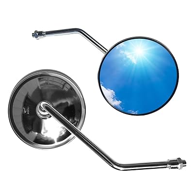 バイク ミラー 10mm 左右 セット ショート ラウンド タイプ 丸 型 旧車 カスタム パーツ 汎用 GS SR CB サイド シルバー