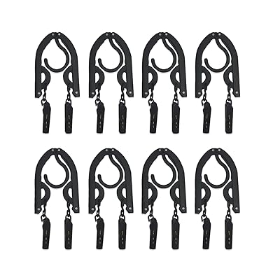 折りたたみハンガー 携帯ハンガー 旅行 ハンガー 黒 8セット 16クリップ 折り畳み式 携帯用 洗濯 物干し 便利 軽量 多機能 省スペース 旅行/出張/商務/アウトドアなど ピンチ