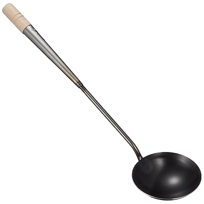 TKG 中華お玉 小 外径×柄長(mm)105×350 容量目安(cc)約150 中華料理の定番アイテム 使うほど油がなじみ、一層使いやすくなる 鉄製 業務用 ATY12003