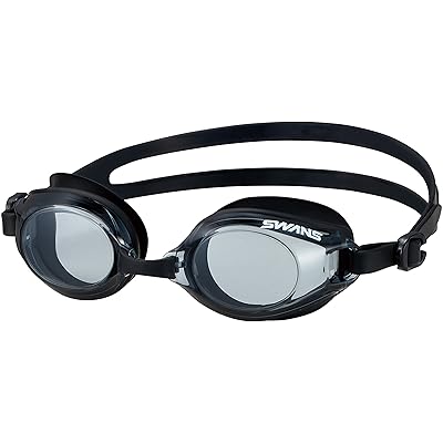 日本製 スイミングゴーグル SW-46re SMBK スモークブラック フィットネス 大人用 大き目レンズ 抗菌クッション