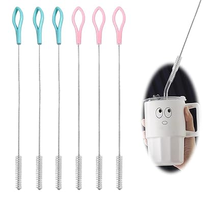 ステンレス製洗浄ブラシ ナイロン ストローブラシ 哺乳瓶ブラシ 再利用可能 自由に曲がる 隙間用 飲用..