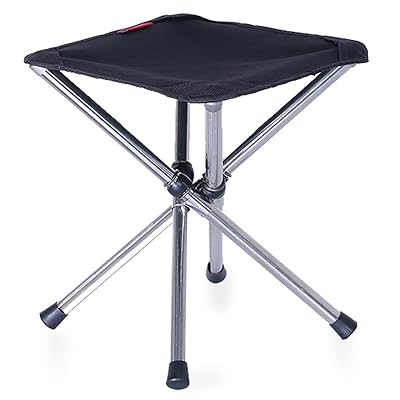 折りたたみ椅子 アウトドアチェア コンパクト イス レジャー 椅子 超軽量 キャンプ お釣り 登山 バーベキュー 収納バッグ付 (ブラック- S)