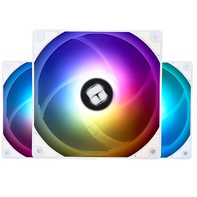 TL-C12CW-S CPUファン 120mm 3pin ARGBケースクーラーファン、PWM静音コンピュータ、白扇 S-FDBベアリング付き、最大1500RPM冷却（3個)