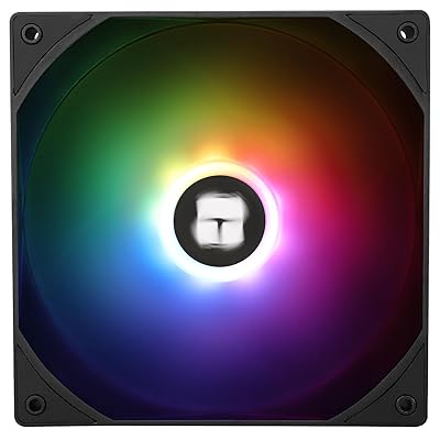 TL-C14C-S 140mm性能級CPUファン、ARGB LEDライト効果、PWMインテリジェント温度制御回転数、コンピュータシャーシ放熱PCエンドファン-ブラック、低騒音シャーシ放熱、1500RPM回転数