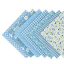 7枚図案セット 生地 布 50*50cm 花柄 パッチワーク布 カットクロス 綿 DIY手芸用 ハンドメイド 小花 はぎれ 花 縫う手作り パッチワー 室内装飾 (ブルー)