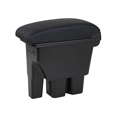 スズキ ジムニー アームレスト JB64W JB74W 専用 車用肘置き コンソールボックス ブラックレザー調 収納ボックス 小物入れ 純正ホルダー対応 USB充電 多機能 取付簡単 新型ジムニー用 （ブラックステッチ縫製）