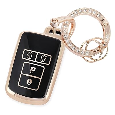 ノア 80系キーケースヴォクシー 80系キーカバー 適合トヨタシエンタ アルファード ヴェルファイア 30系スマートキーケース(キラキラ 、ゴールドブラック)